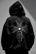 Oversized Black Hoodie - Cosmic Alien Edition